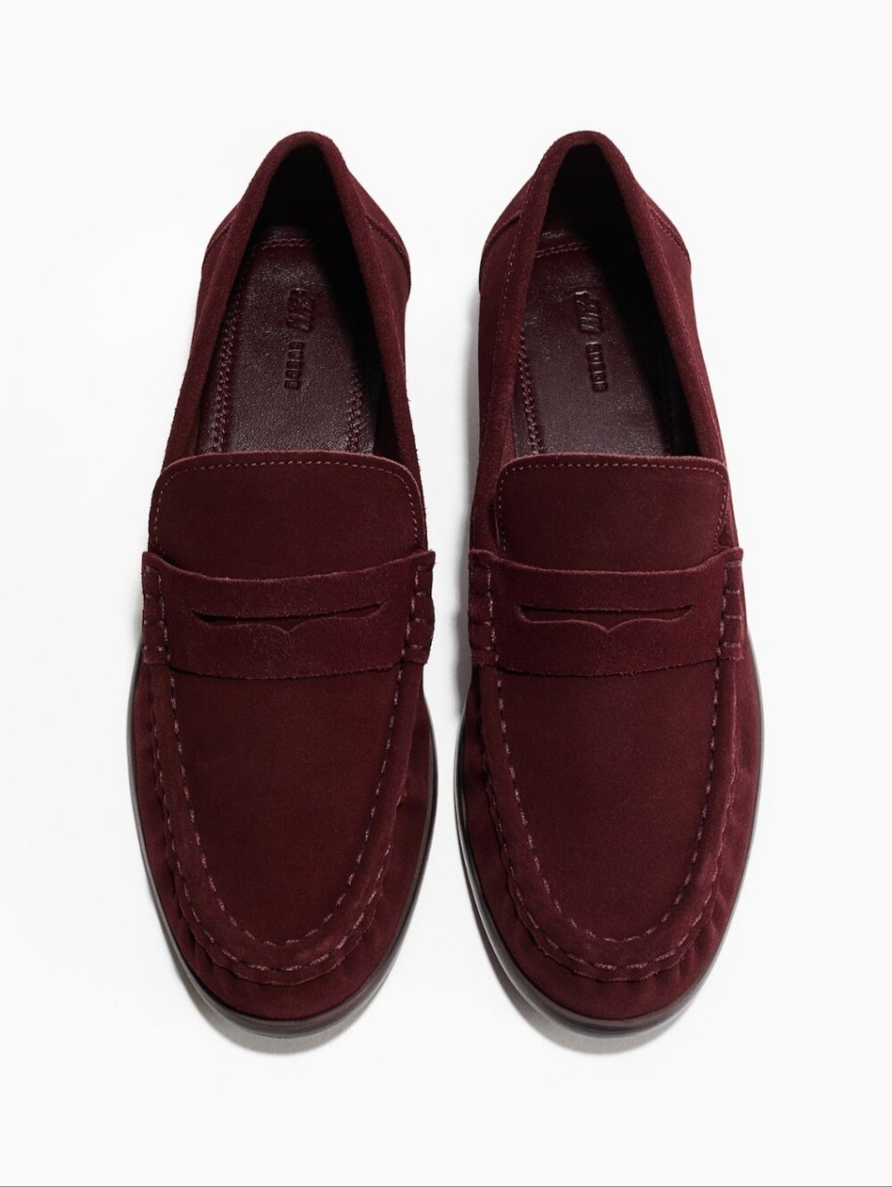 H&M PREMIUM EDITION Suede Loafers in Burgundy size 38